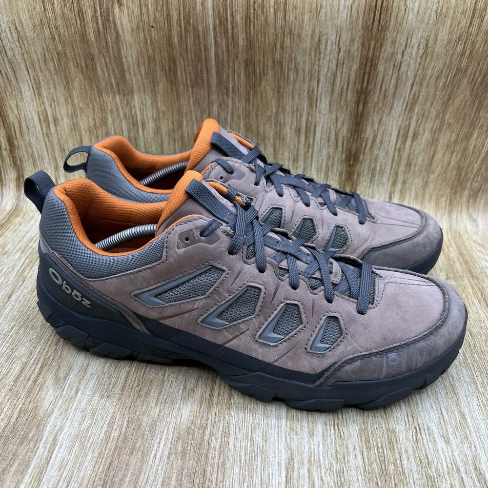 Oboz Sawtooth X Low Hiking Shoes Men's Size 13 Hazy Gray Orange Leather 1221M